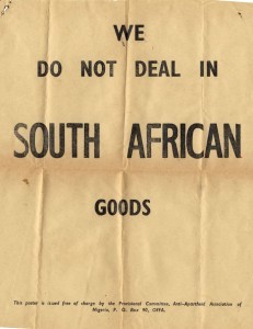 Nigerian Boycott of South African Goods poster